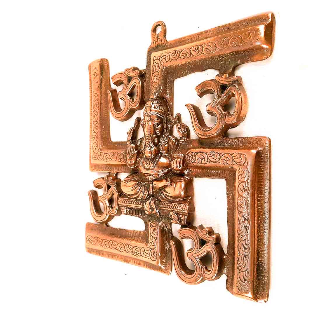 Ganesh Wall Hanging Idol | Lord Ganesha With Swastik And Om Wall Decor Murti for Entrance Door | Ganesha Statue for Vastu, Home, Puja & Religious Decor - 11 Inch - apkamart