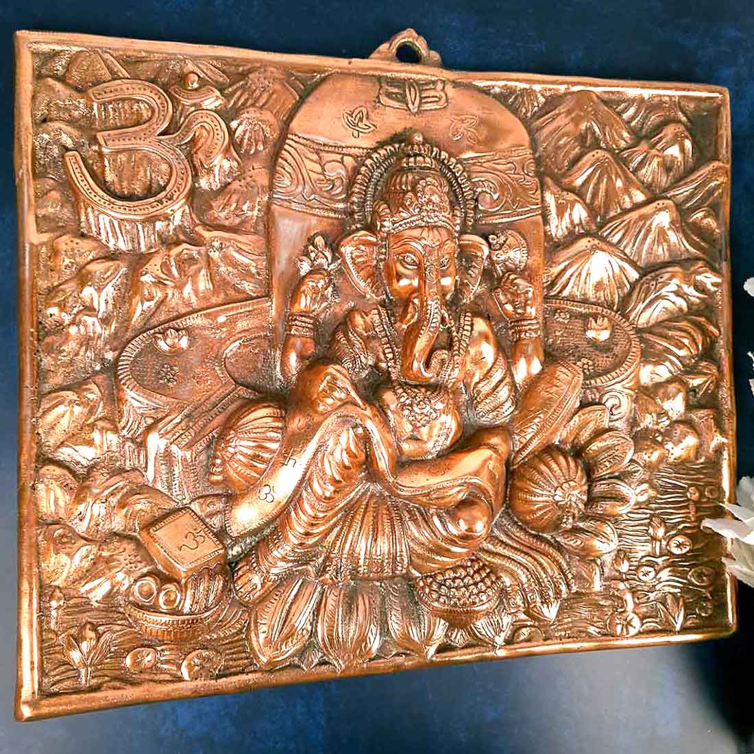 Ganesh Wall Hanging Statue | Ganesha Writing Book Wall Idol for Puja, Home, Living Room Decor | Diwali & Housewarming Gift - 16 Inch - Apkamart #Style_Design 2