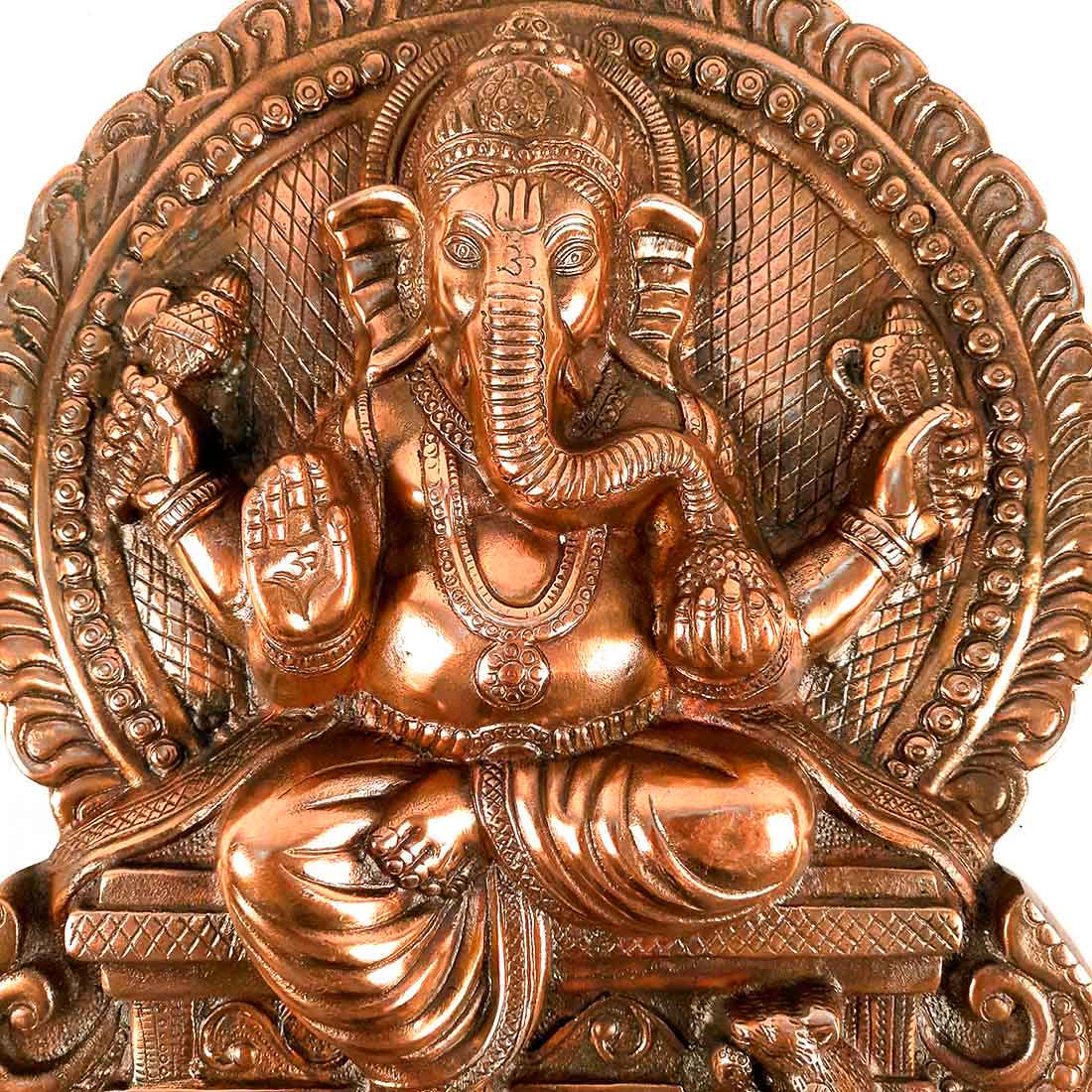 Lord Ganesh Wall Hanging Idol | Ganesha Wall Idol Big Size - for Home, Living Room, Entrance, Main Door | Metal Ganesh Wall Art for Religious & Spiritual Decor | Diwali & Housewarming Gift - 16 Inch