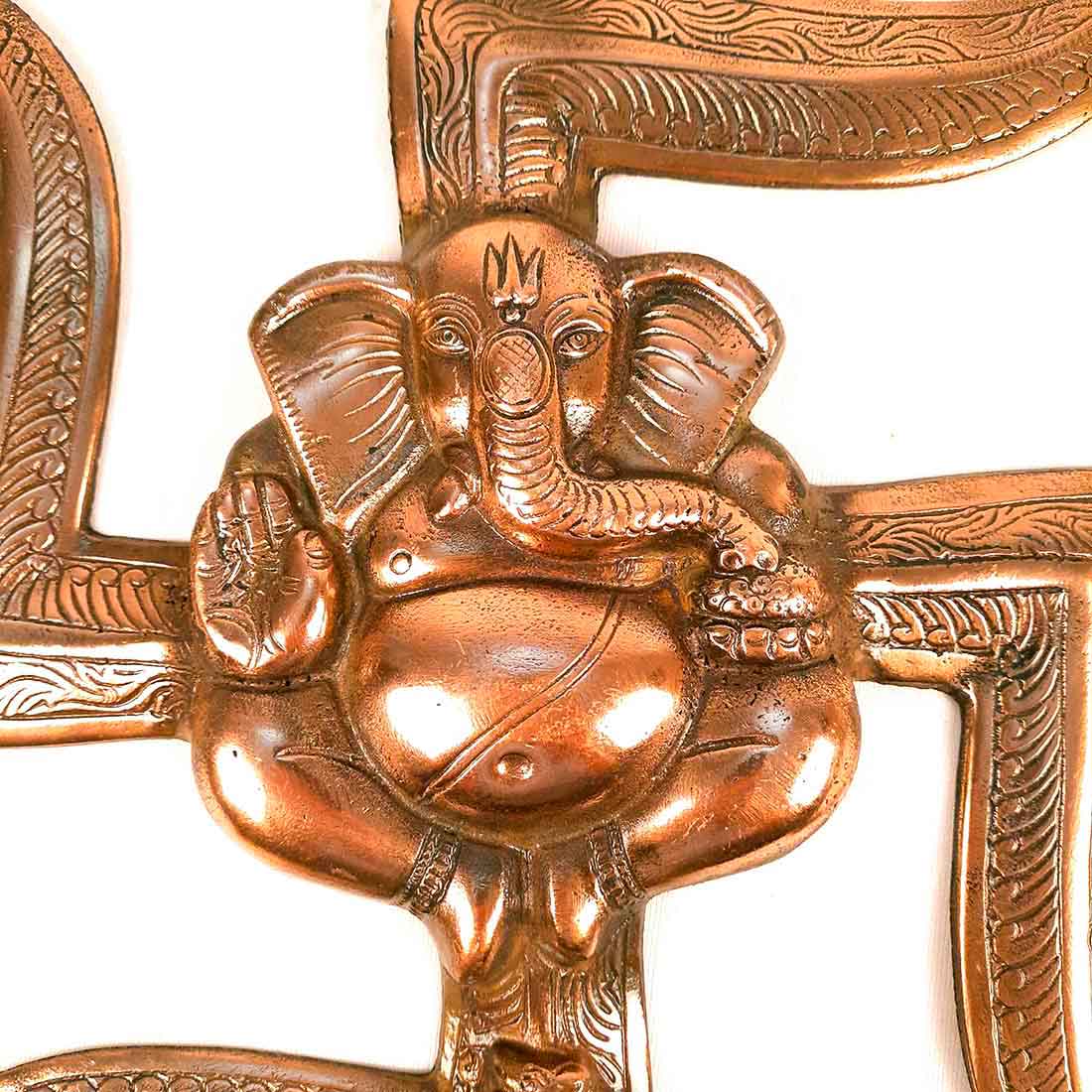 Swastik Ganesh Wall Decor - Vigha Harta Ganesha Wall Hanging -12 Inch - ApkaMart