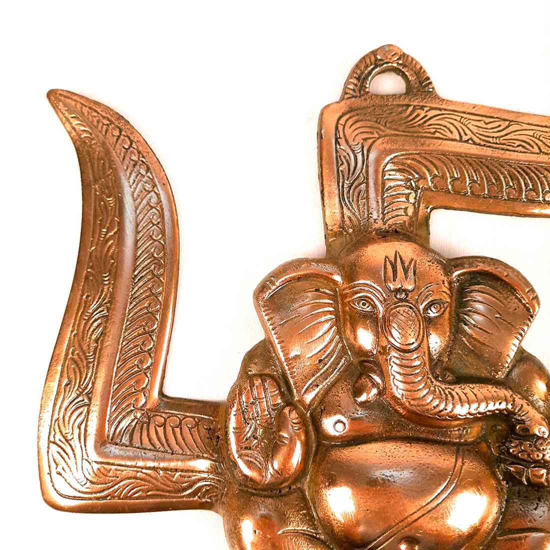 Swastik Ganesh Wall Decor - Vigha Harta Ganesha Wall Hanging -12 Inch - ApkaMart