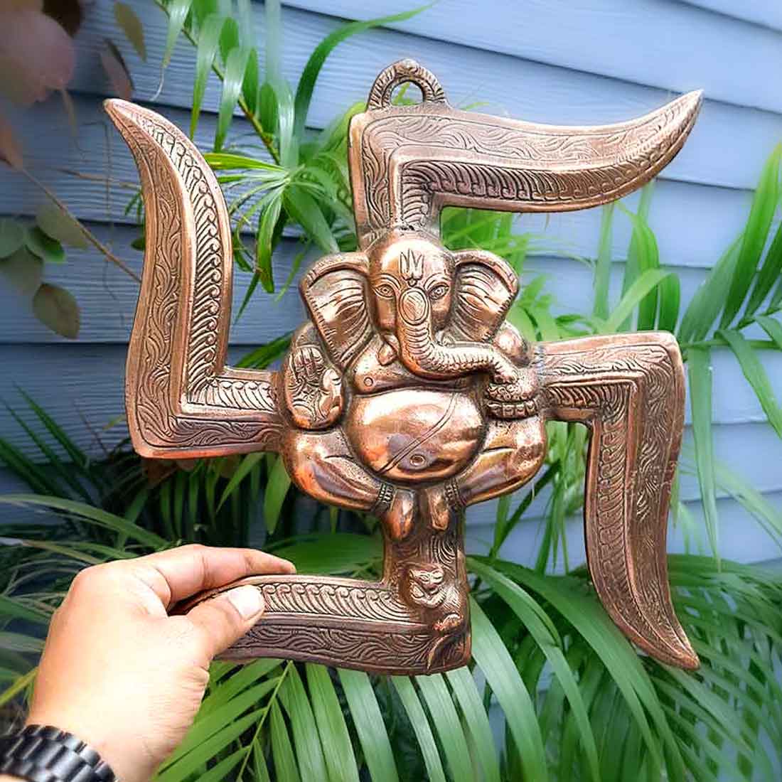 Swastik Ganesh Wall Decor - Vigha Harta Ganesha Wall Hanging -12 Inch - ApkaMart