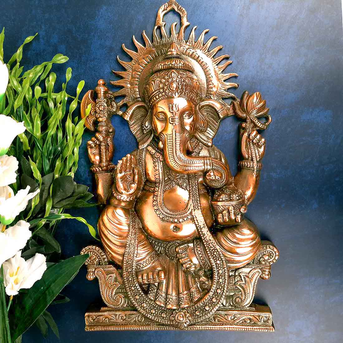 Ganesh Wall Art | Wall Decor for Pooja Room & Living Room - 20 Inch - ApkaMart