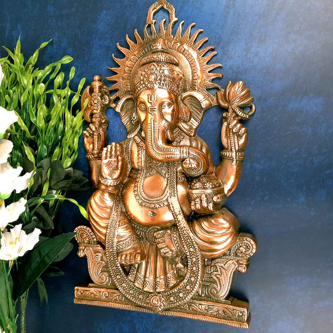 Ganesh Wall Art | Wall Decor for Pooja Room & Living Room - 20 Inch - ApkaMart