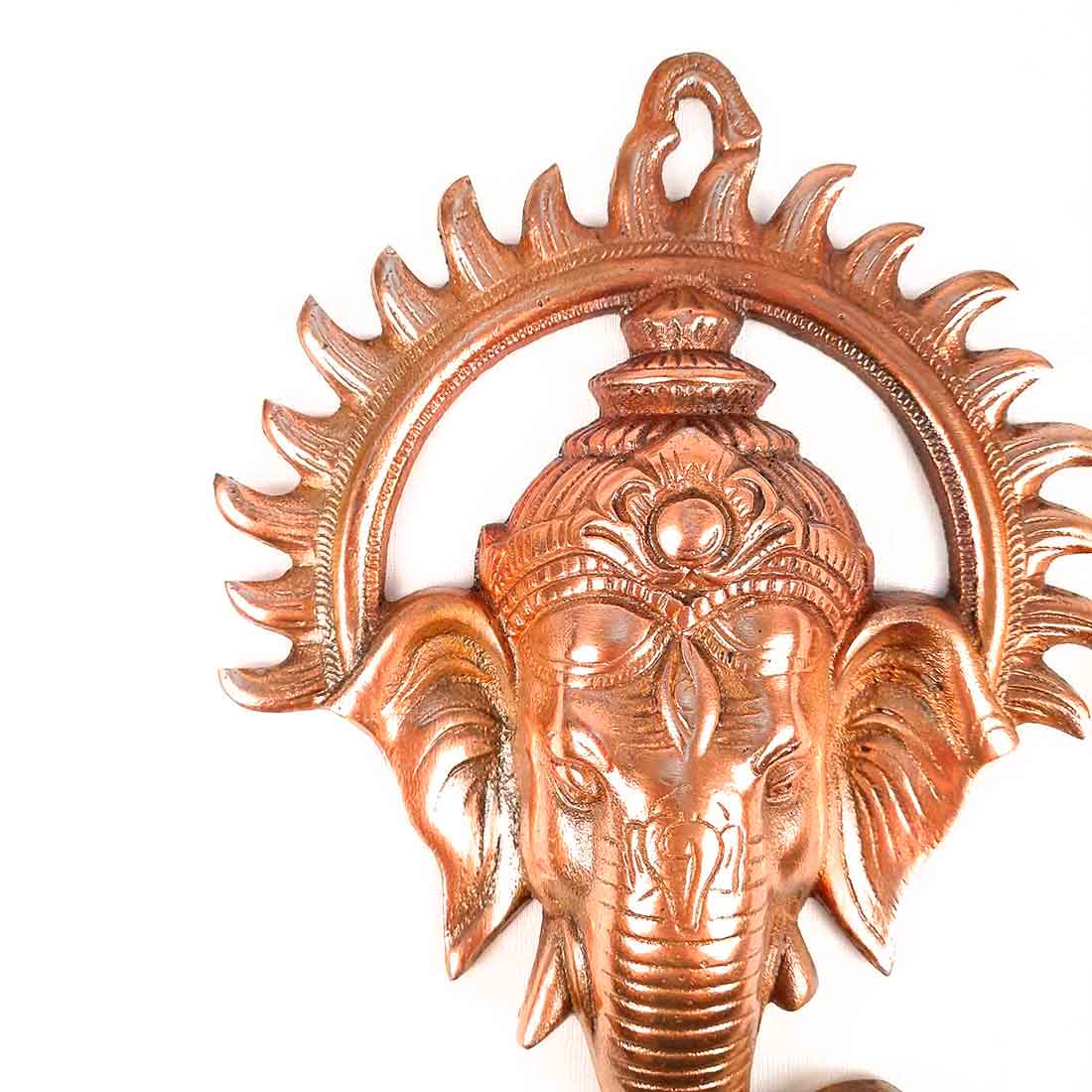 Ganesh Wall Decor - Ganpati Face Metal Wall Decor - 9 Inch - ApkaMart