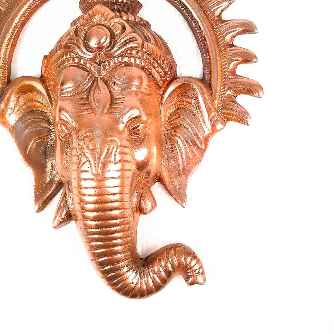 Ganesh Wall Decor - Ganpati Face Metal Wall Decor - 9 Inch - ApkaMart