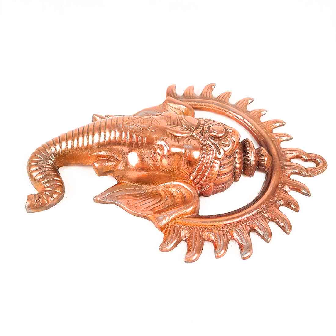 Ganesh Wall Decor - Ganpati Face Metal Wall Decor - 9 Inch - ApkaMart