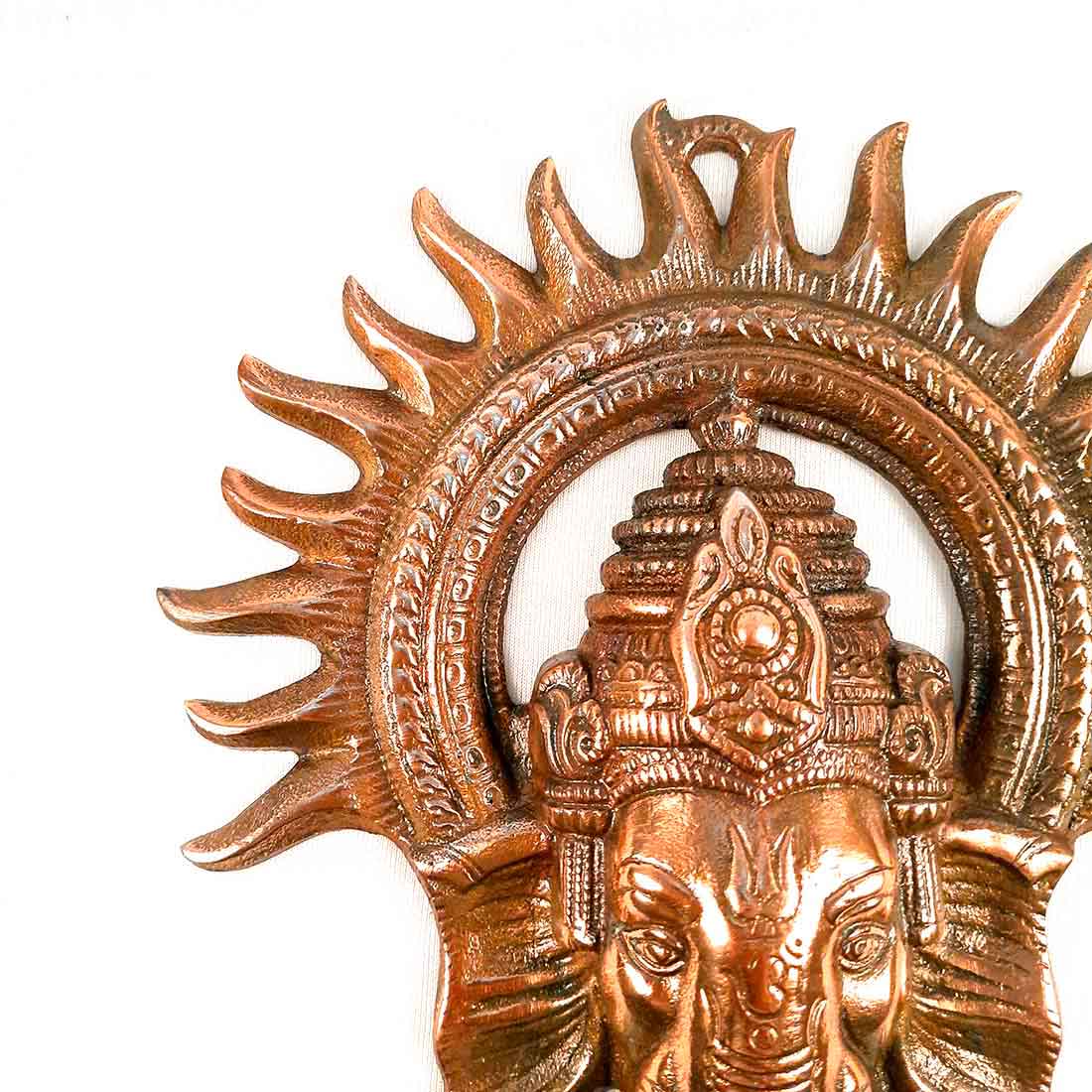 Ganesh Wall Hanging Murti | Ganesha Wall Statue With Sun - for Home Entrance & Main Door |Religoius & Spiritual Wall Art - For Puja, Living Room Decor & Gift- 10 Inch