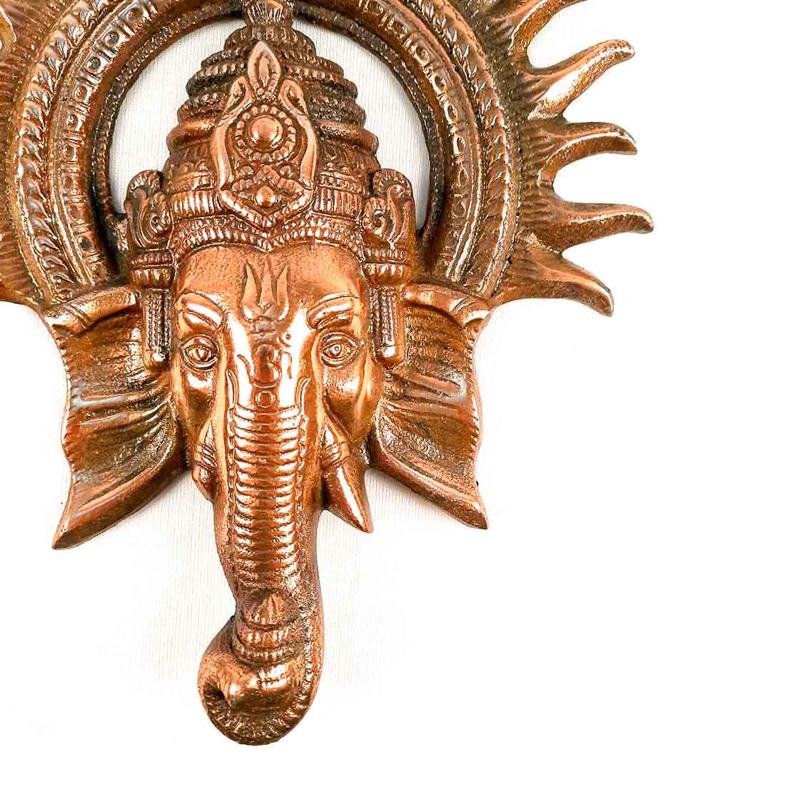 Ganesh Wall Hanging Murti | Ganesha Wall Statue With Sun - for Home Entrance & Main Door |Religoius & Spiritual Wall Art - For Puja, Living Room Decor & Gift- 10 Inch