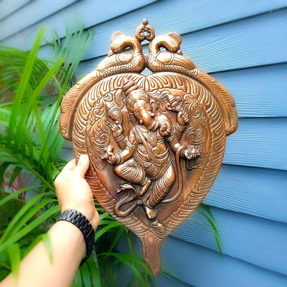 Ganesha Wall hanging | Wall Decor For Home & Entrance - Peacock Design -19 Inch - ApkaMart