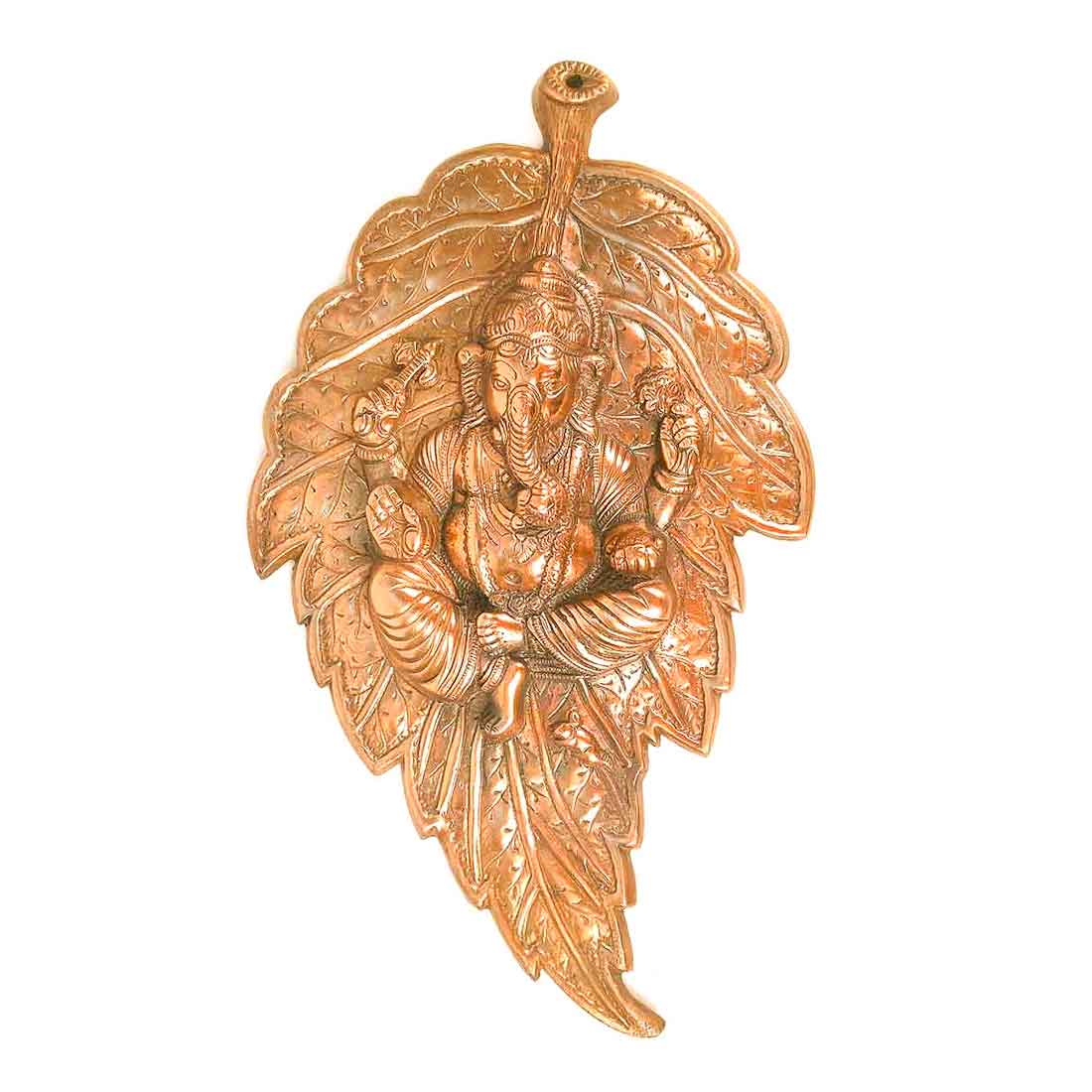 Ganpati Wall hanging - Ganesha Sitting on Leaf Wall Decor - 18 Inch - ApkaMart