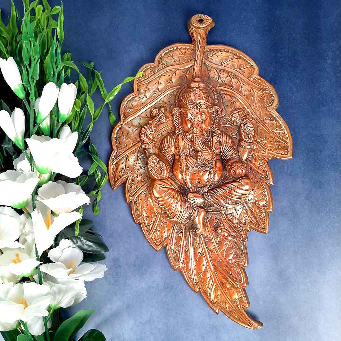 Ganpati Wall hanging - Ganesha Sitting on Leaf Wall Decor - 18 Inch - ApkaMart