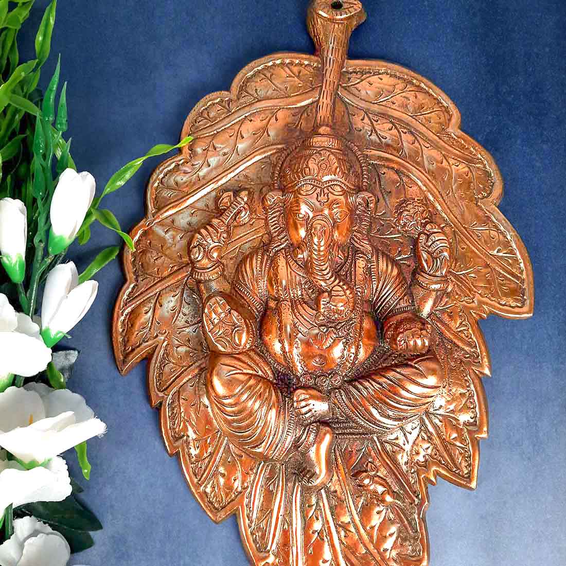 Ganpati Wall hanging - Ganesha Sitting on Leaf Wall Decor - 18 Inch - ApkaMart