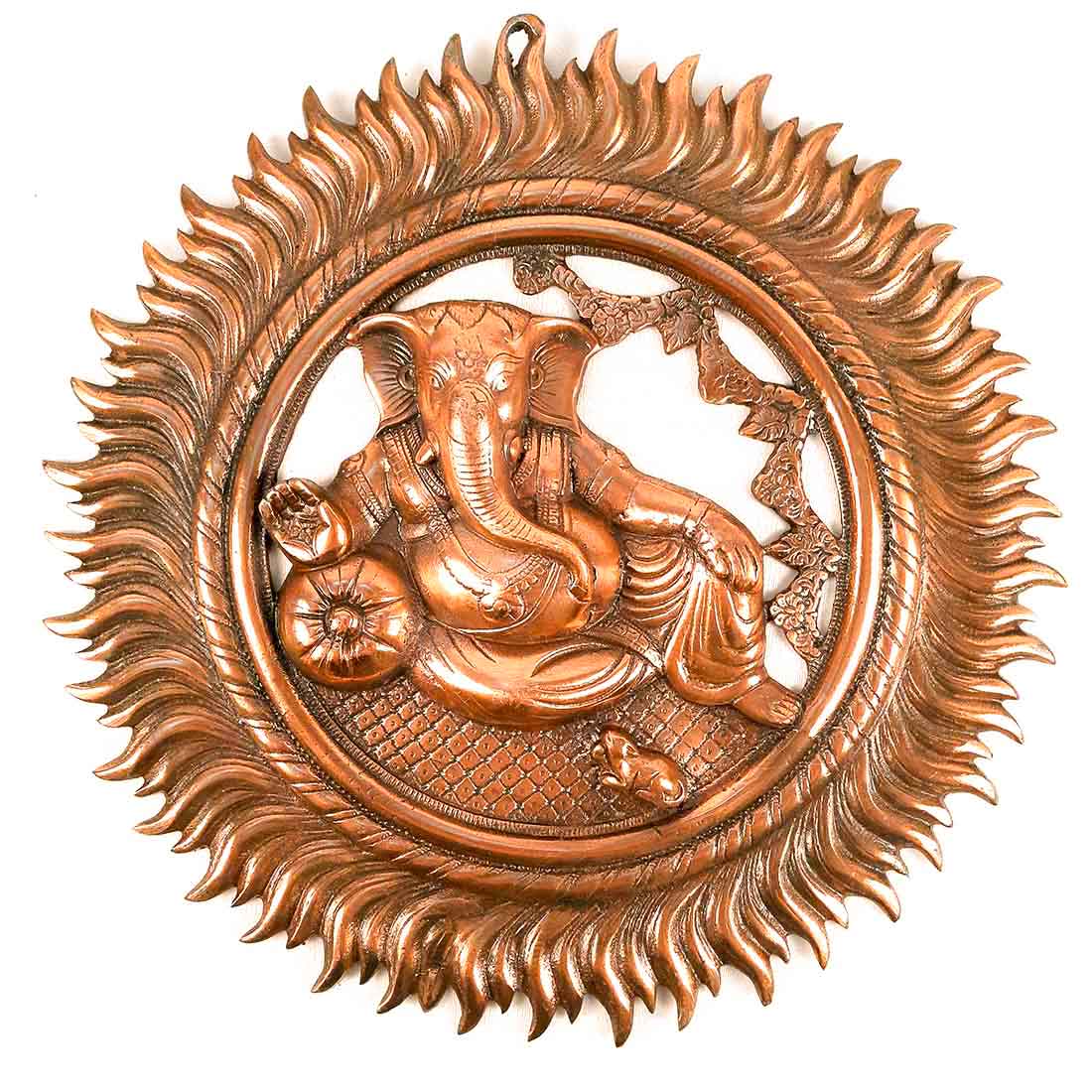 Ganesh Wall Hanging Murti | Ganesha Wall Statue With Sun - for Home Entrance & Main Door |Religoius & Spiritual Wall Art - For Puja, Living Room Decor & Gift - 16 inch