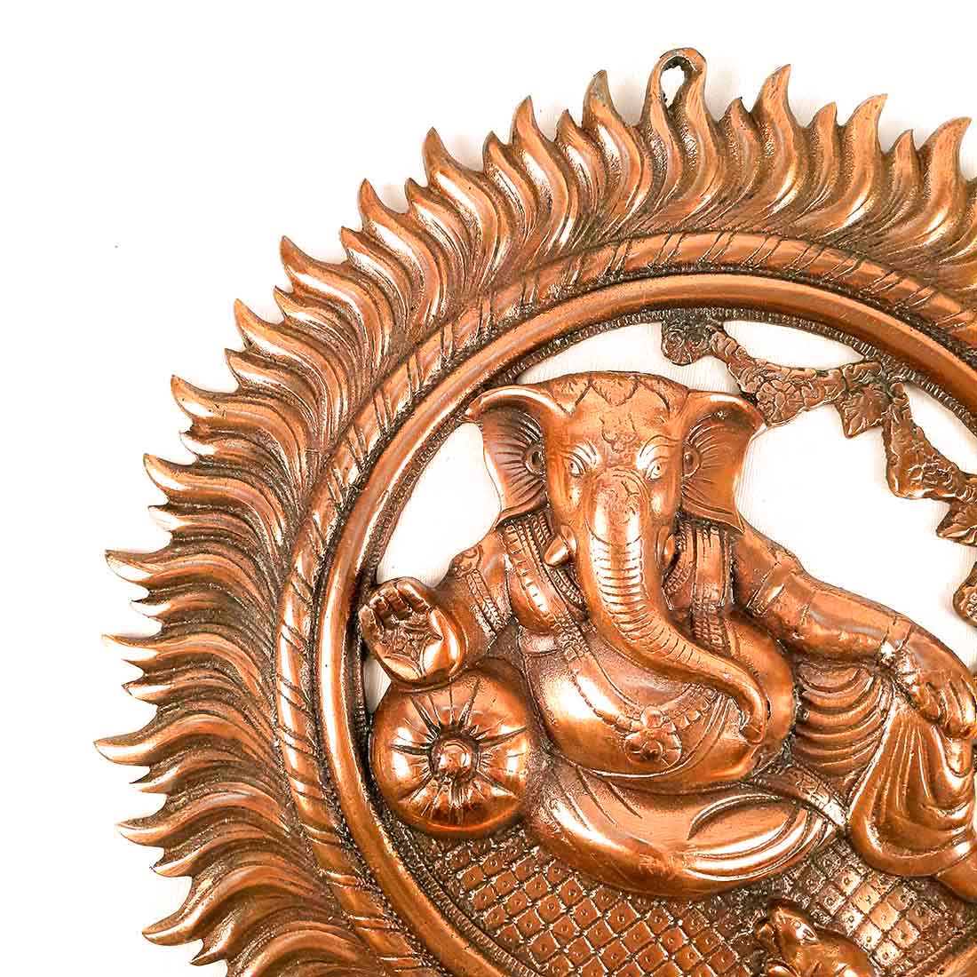 Ganesh Wall Hanging Murti | Ganesha Wall Statue With Sun - for Home Entrance & Main Door |Religoius & Spiritual Wall Art - For Puja, Living Room Decor & Gift - 16 inch