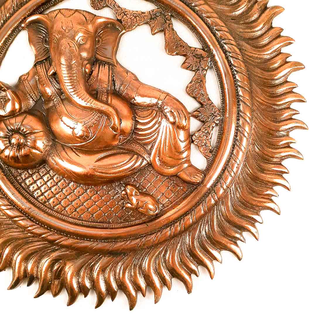 Ganesh Wall Hanging Murti | Ganesha Wall Statue With Sun - for Home Entrance & Main Door |Religoius & Spiritual Wall Art - For Puja, Living Room Decor & Gift - 16 inch