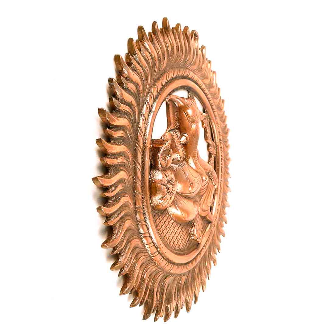 Ganesh Wall Hanging Murti | Ganesha Wall Statue With Sun - for Home Entrance & Main Door |Religoius & Spiritual Wall Art - For Puja, Living Room Decor & Gift - 16 inch