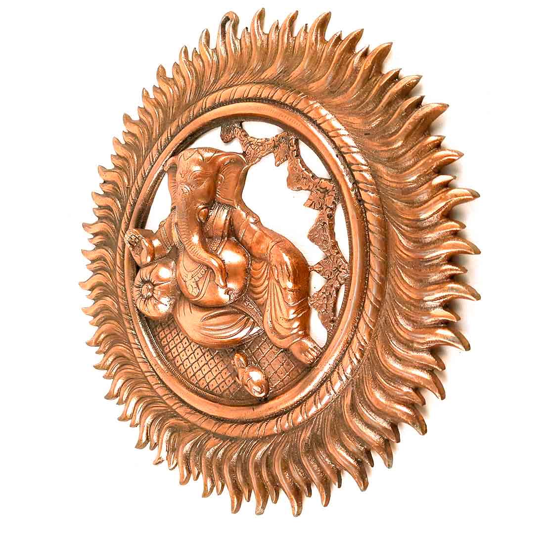 Ganesh Wall Hanging Murti | Ganesha Wall Statue With Sun - for Home Entrance & Main Door |Religoius & Spiritual Wall Art - For Puja, Living Room Decor & Gift - 16 inch