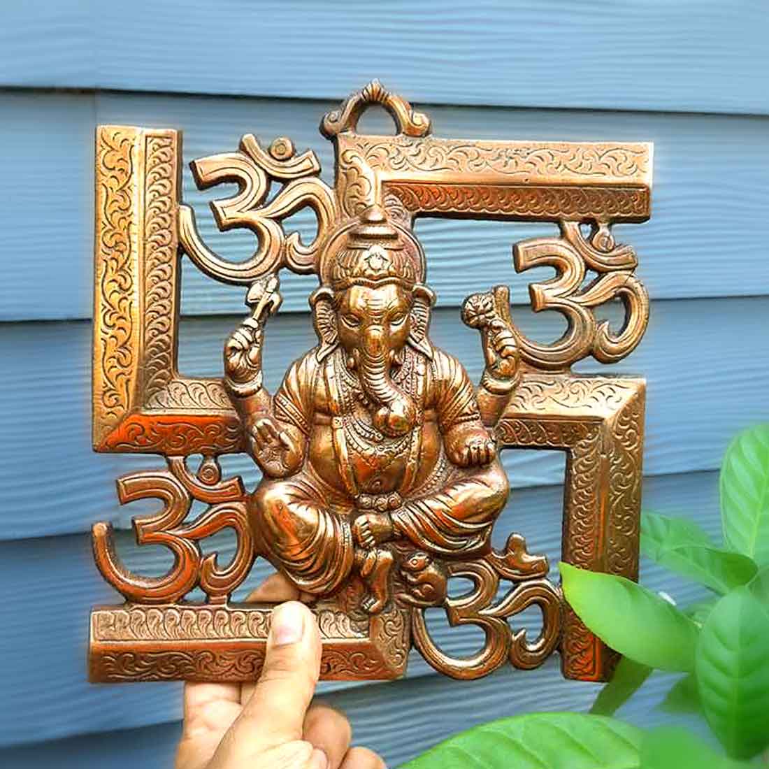 Ganesh Wall hanging - Swastik Wall Hanging for Entrance / Main Door - 10 Inch - ApkaMart