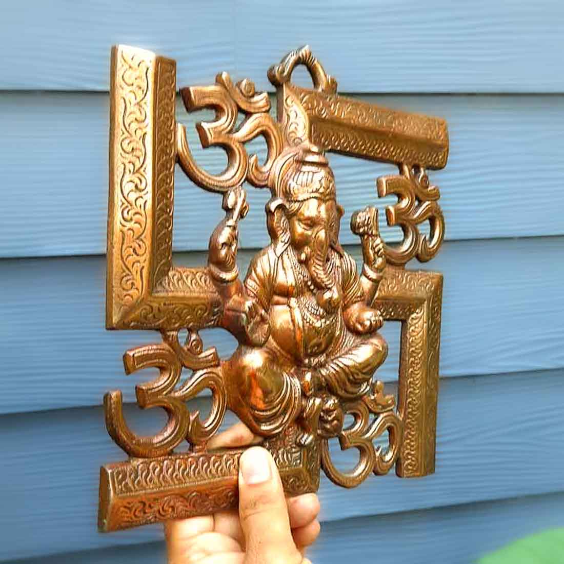 Ganesh Wall hanging - Swastik Wall Hanging for Entrance / Main Door - 10 Inch - ApkaMart