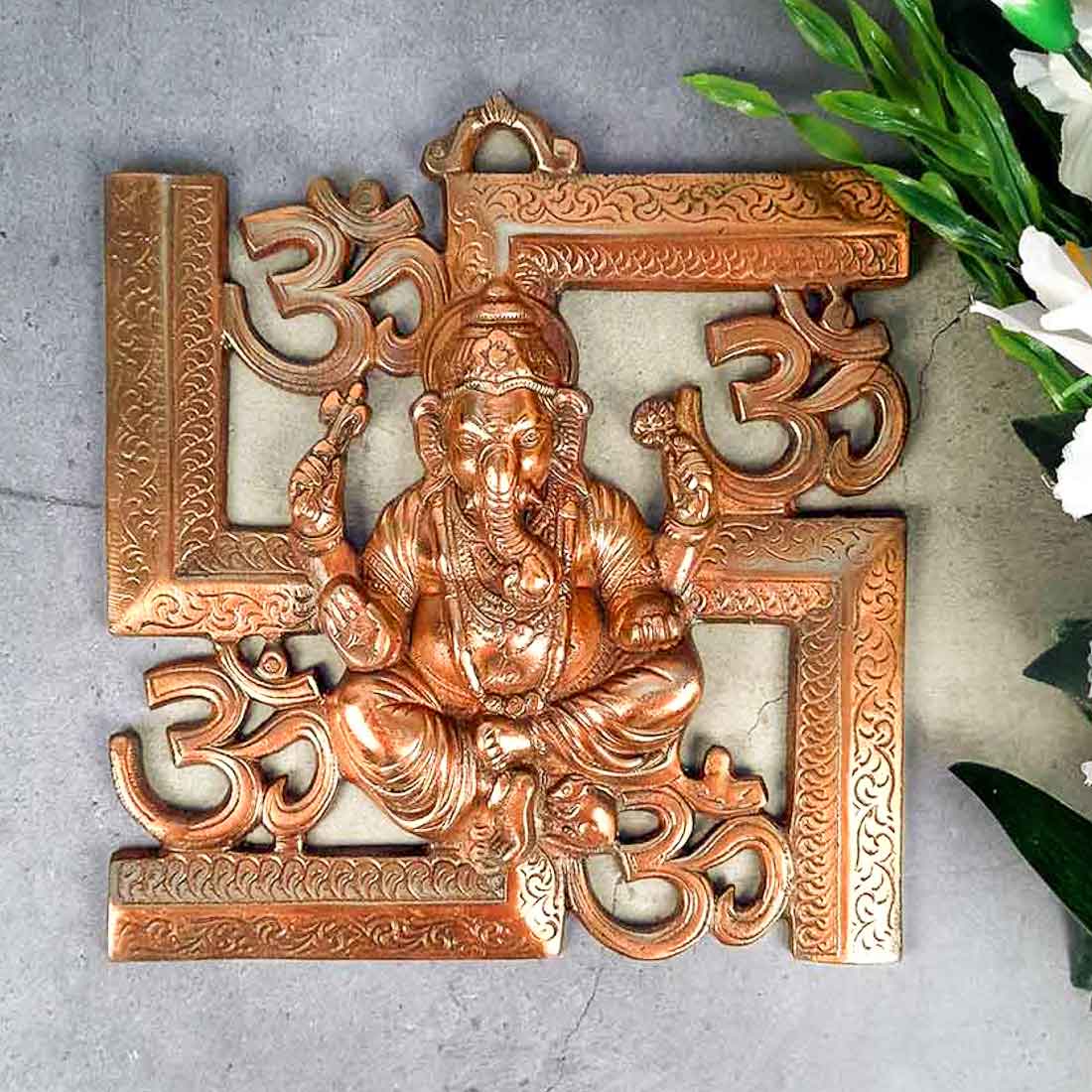 Ganesh Wall hanging - Swastik Wall Hanging for Entrance / Main Door - 10 Inch - ApkaMart