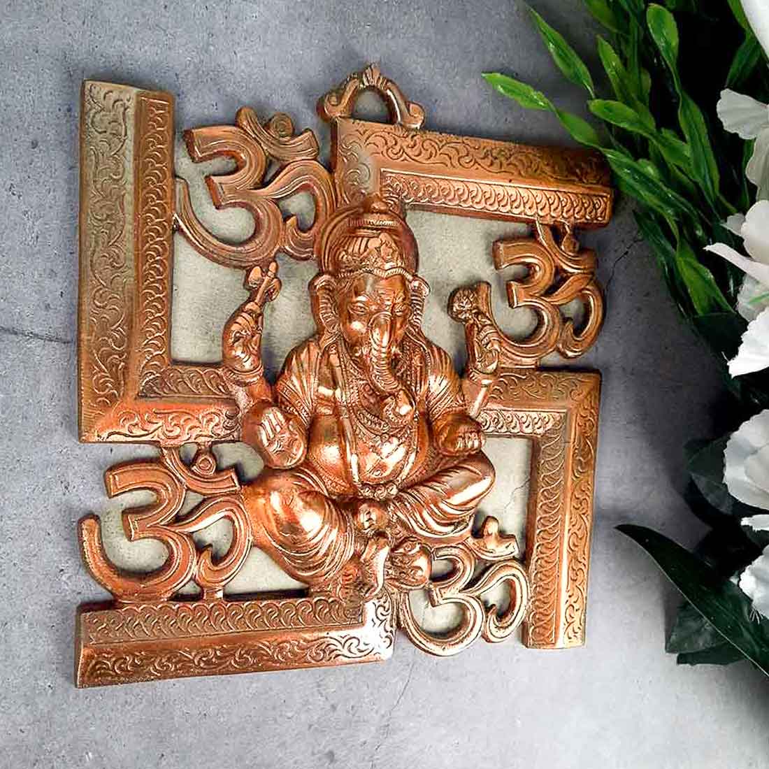 Ganesh Wall hanging - Swastik Wall Hanging for Entrance / Main Door - 10 Inch - ApkaMart