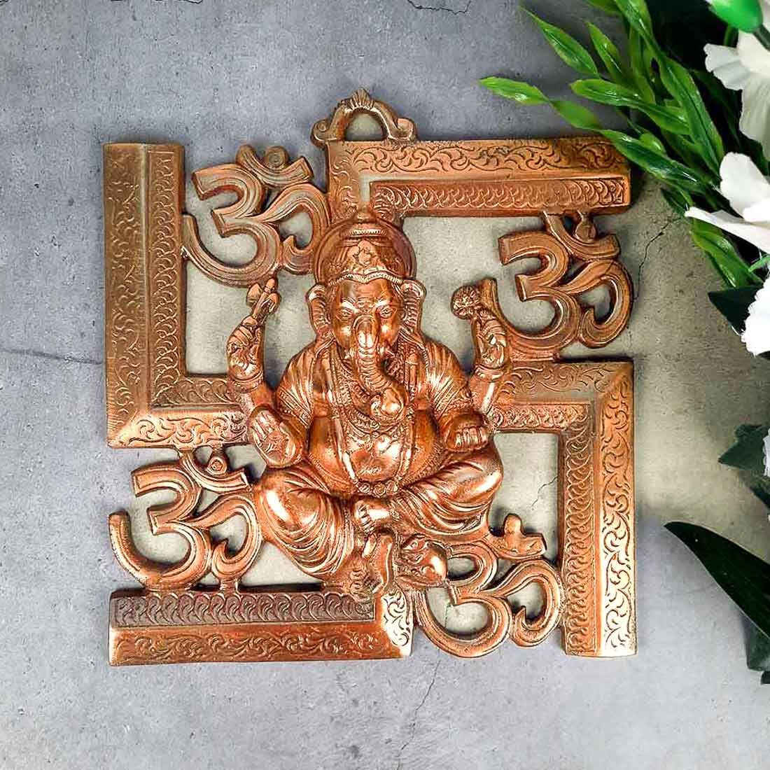 Ganesh Wall hanging - Swastik Wall Hanging for Entrance / Main Door - 10 Inch - ApkaMart