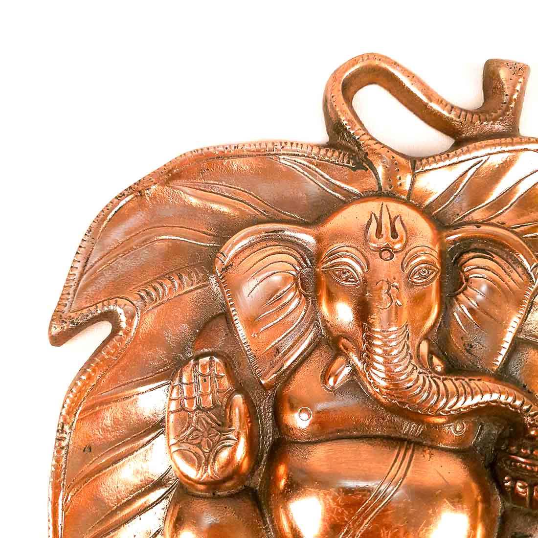 Ganpati Wall Decor - Ganesha Sitting on Leaf Wall Art - 12 Inch - ApkaMart