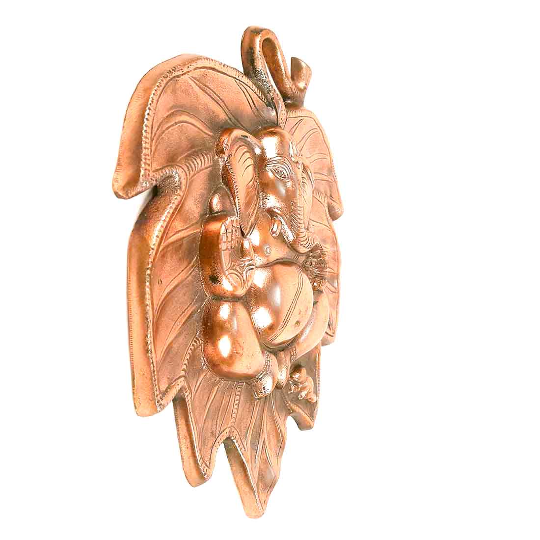 Ganpati Wall Decor - Ganesha Sitting on Leaf Wall Art - 12 Inch - ApkaMart