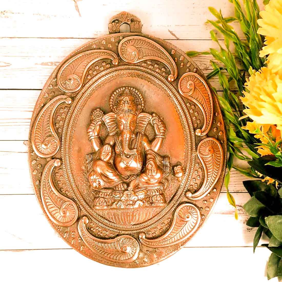 Ganesh Wall Art For Pooja, Temple & Office Decor - 15 Inch - ApkaMart