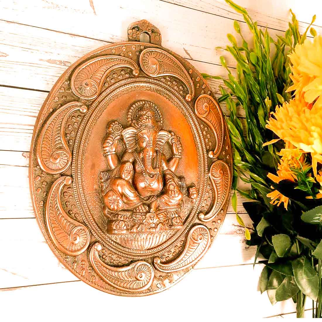 Ganesh Wall Art For Pooja, Temple & Office Decor - 15 Inch - ApkaMart