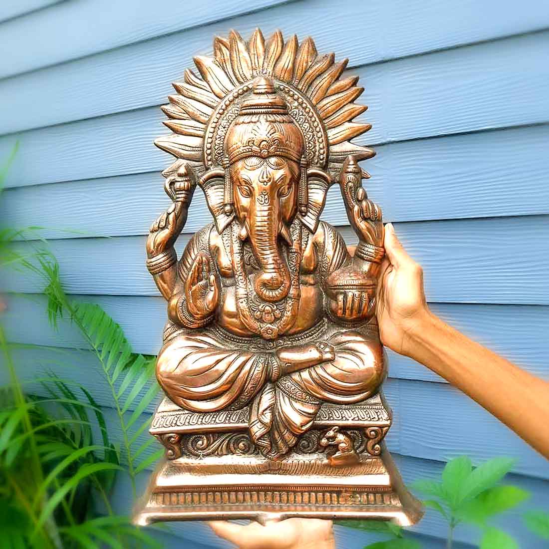 Ganesh Wall Hanging Idol Big | Lord Ganesha Statue Wall Art - For Puja, Home & Main Gate | Religious & Spiritual Decor for Living Room - 23 Inch