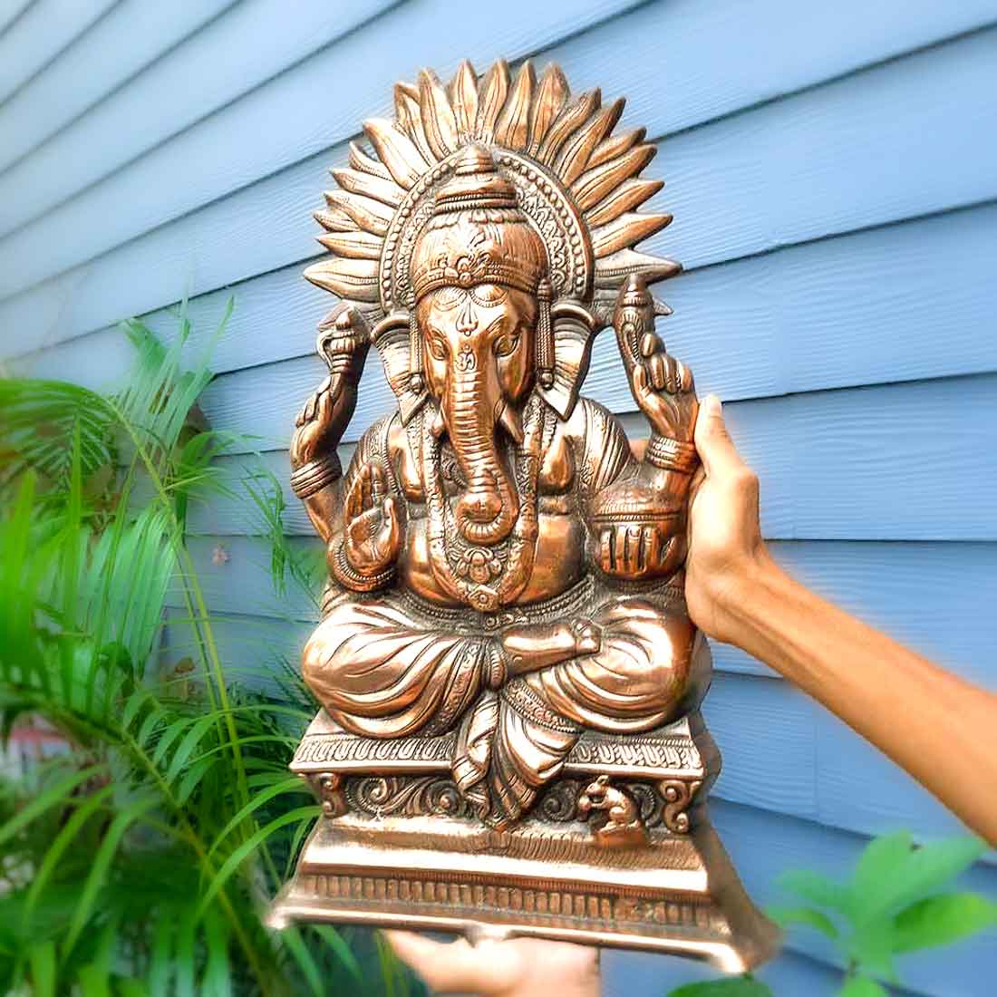 Ganesh Wall Hanging Idol Big | Lord Ganesha Statue Wall Art - For Puja, Home & Main Gate | Religious & Spiritual Decor for Living Room - 23 Inch