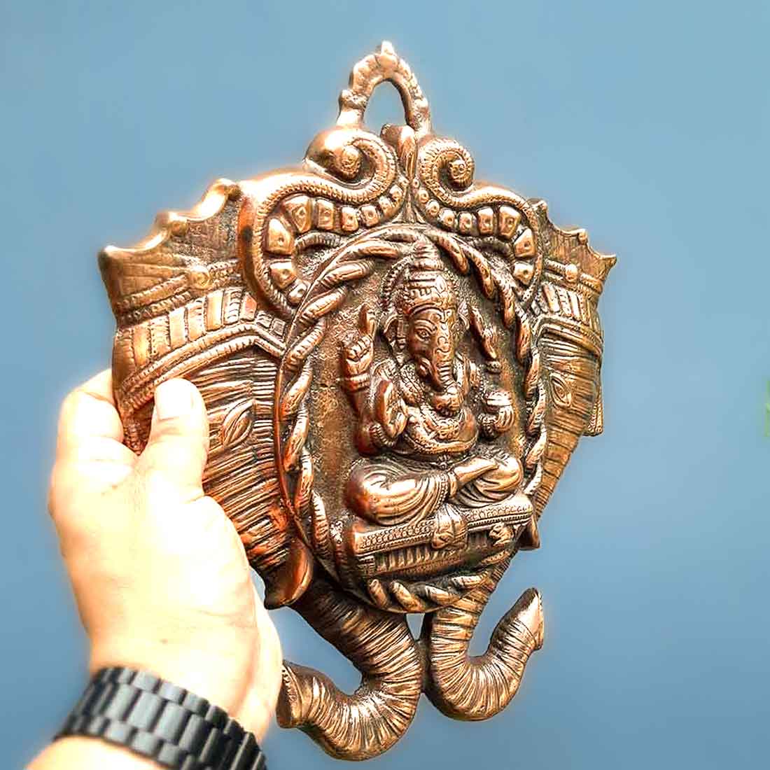 Lord Ganesh Wall Hanging - Metal Wall Decor -13 Inch - ApkaMart