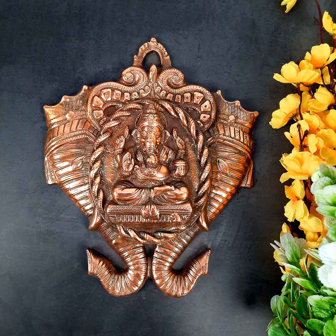 Lord Ganesh Wall Hanging - Metal Wall Decor -13 Inch - ApkaMart