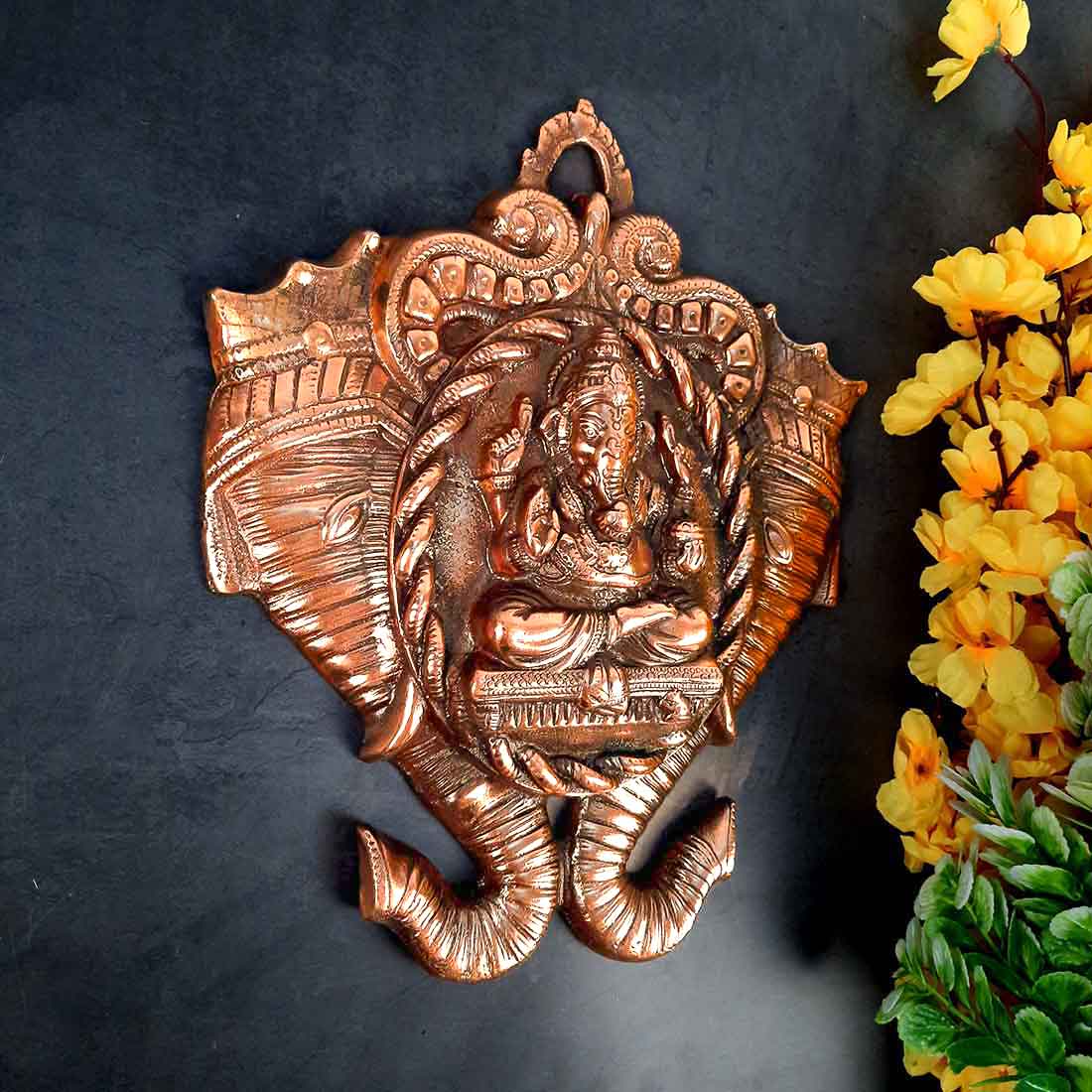 Lord Ganesh Wall Hanging - Metal Wall Decor -13 Inch - ApkaMart