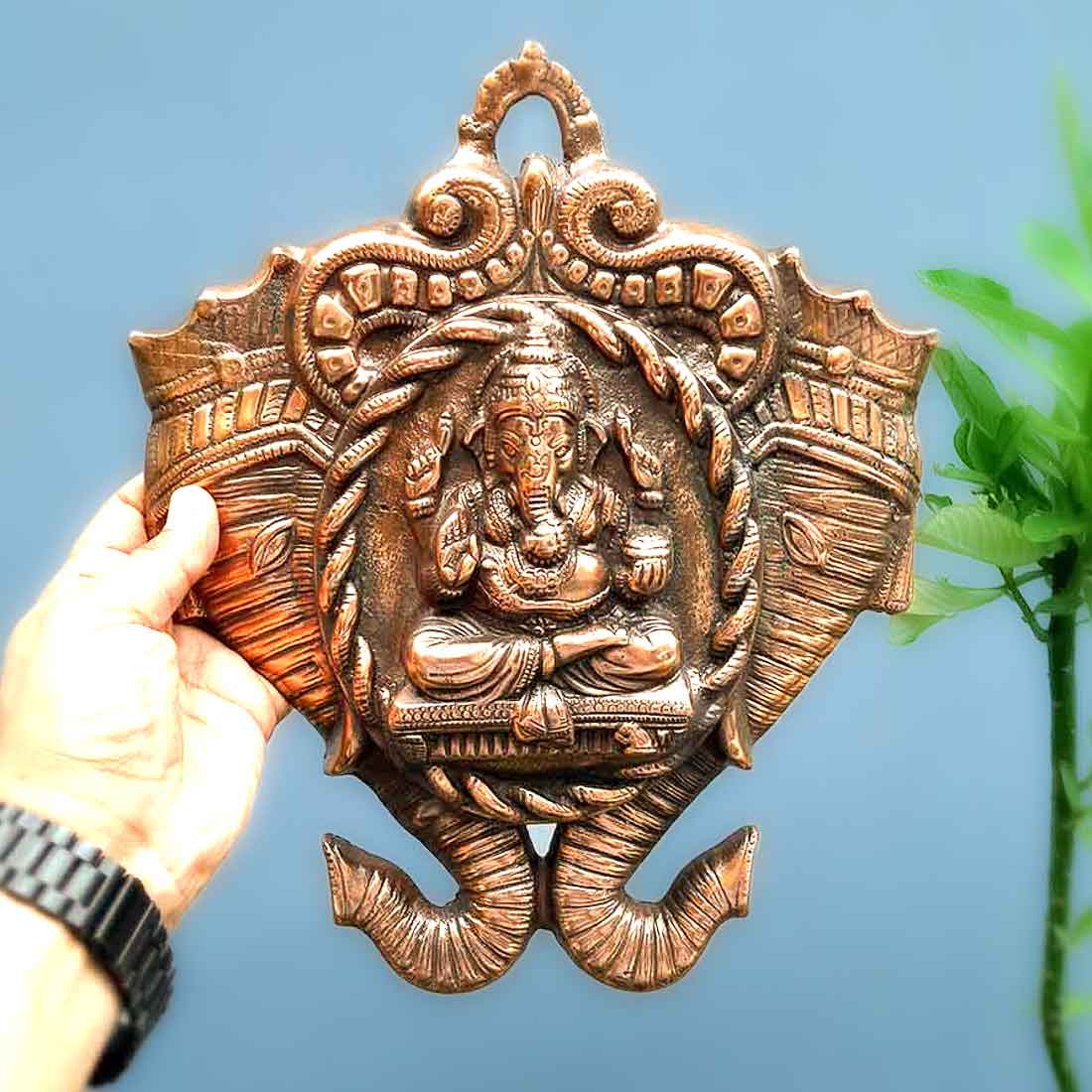 Lord Ganesh Wall Hanging - Metal Wall Decor -13 Inch - ApkaMart