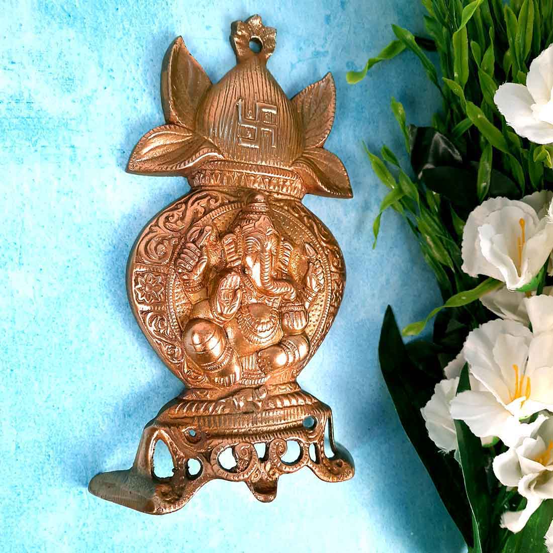 Ganpati Wall Hanging |  Ganesha Wall Decor For Home & Entrance - 11 Inch - ApkaMart