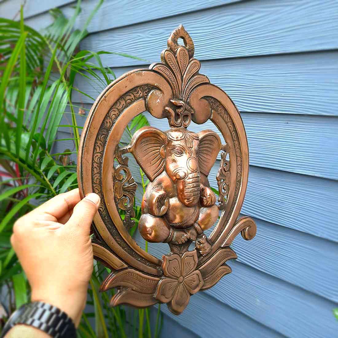 Ganesh Wall Hanging Murti | Ganesha With Om Wall Idol Decor - for Entrance Door | Ganesha Statue Hangings - for Home, Puja, Temple, Religious Decor & Gift -16 Inch