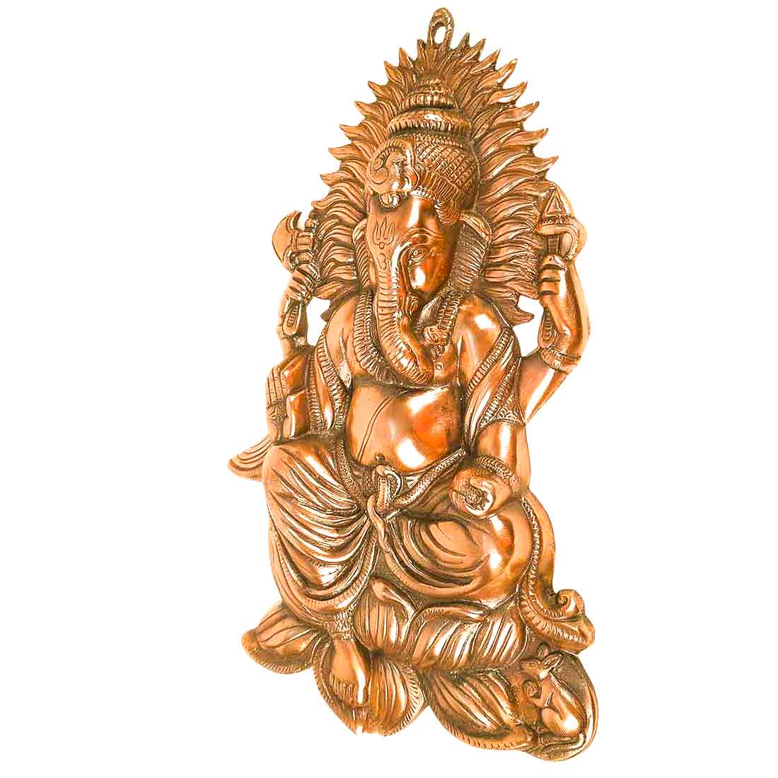 Ganesh Wall Art | Ganpati Wall Hanging Sitting Pose - For Pooja, Temple & Office Decor -18 Inch - ApkaMart