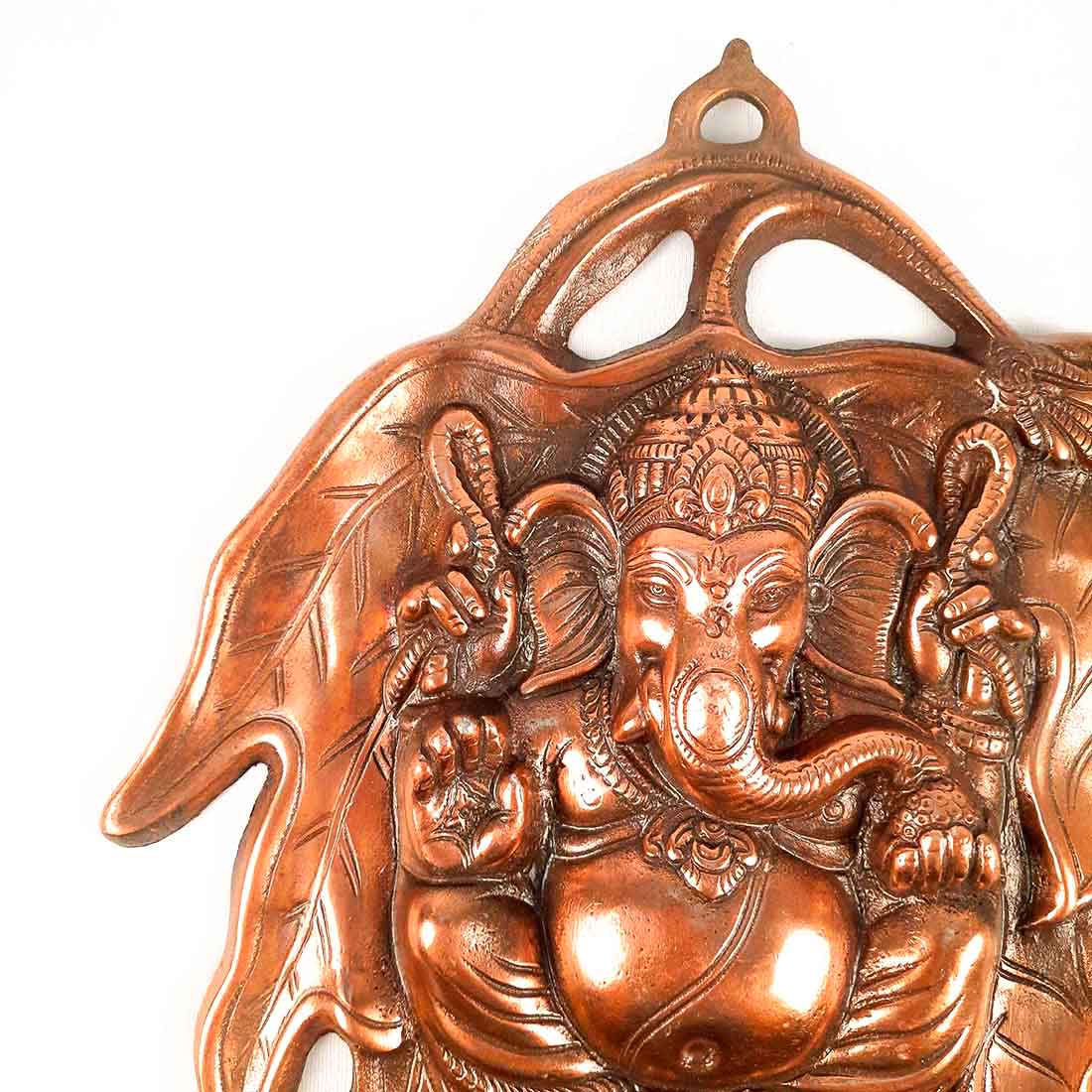 Lord Ganesha Wall Hanging - Ganesha Sitting on Leaf Wall Art - 15 Inch - ApkaMart