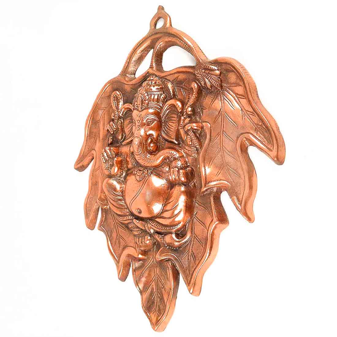 Lord Ganesha Wall Hanging - Ganesha Sitting on Leaf Wall Art - 15 Inch - ApkaMart