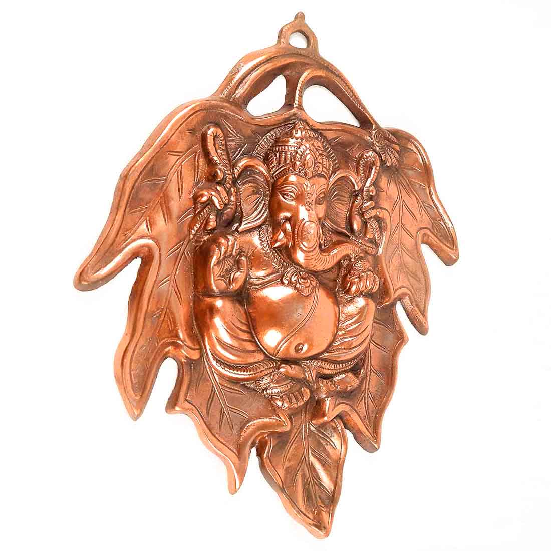 Lord Ganesha Wall Hanging - Ganesha Sitting on Leaf Wall Art - 15 Inch - ApkaMart