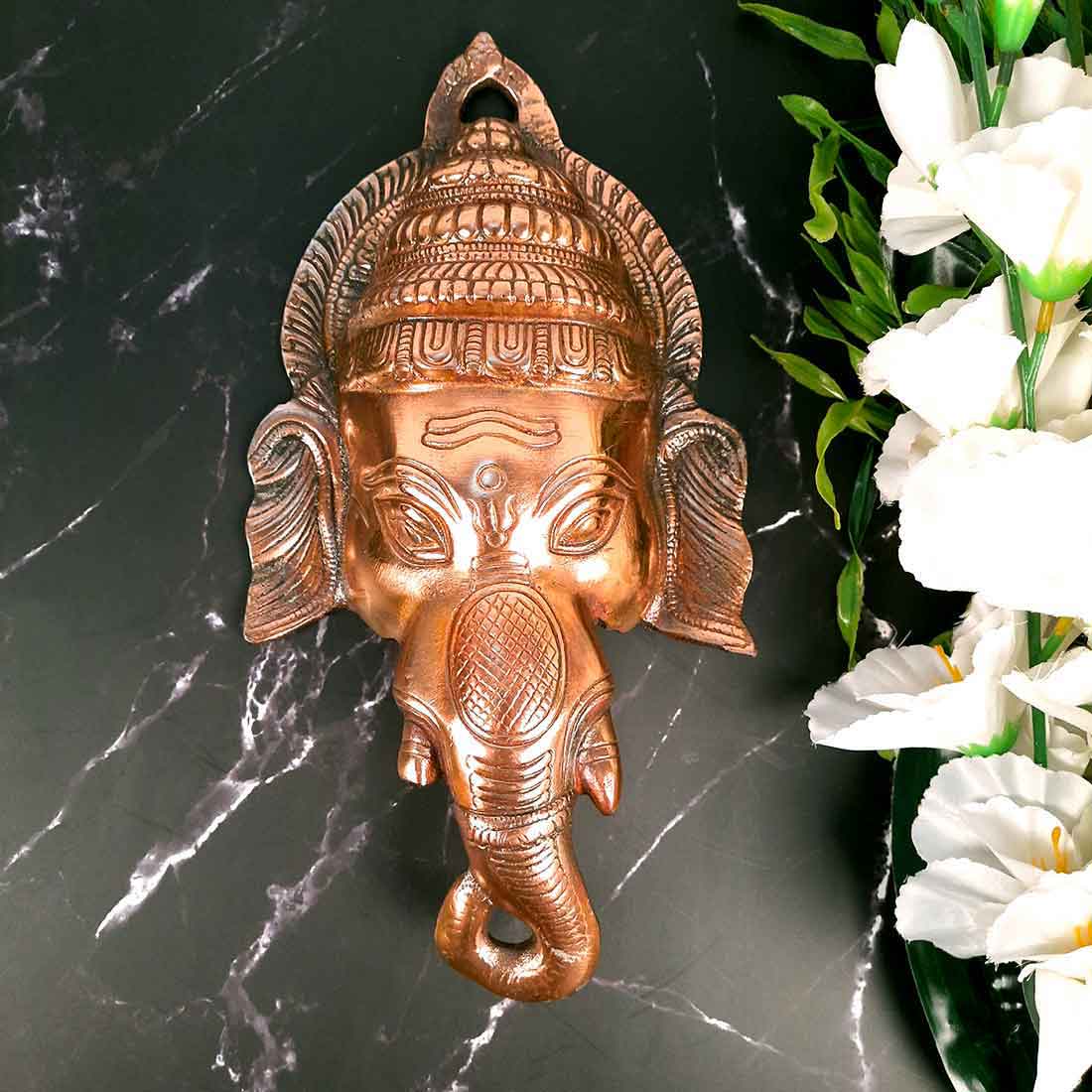 Ganesh Ji Wall Hanging | Ganesha Face Wall Decor -13 Inch - ApkaMart