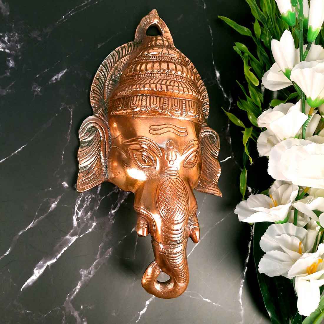 Ganesh Ji Wall Hanging | Ganesha Face Wall Decor -13 Inch - ApkaMart