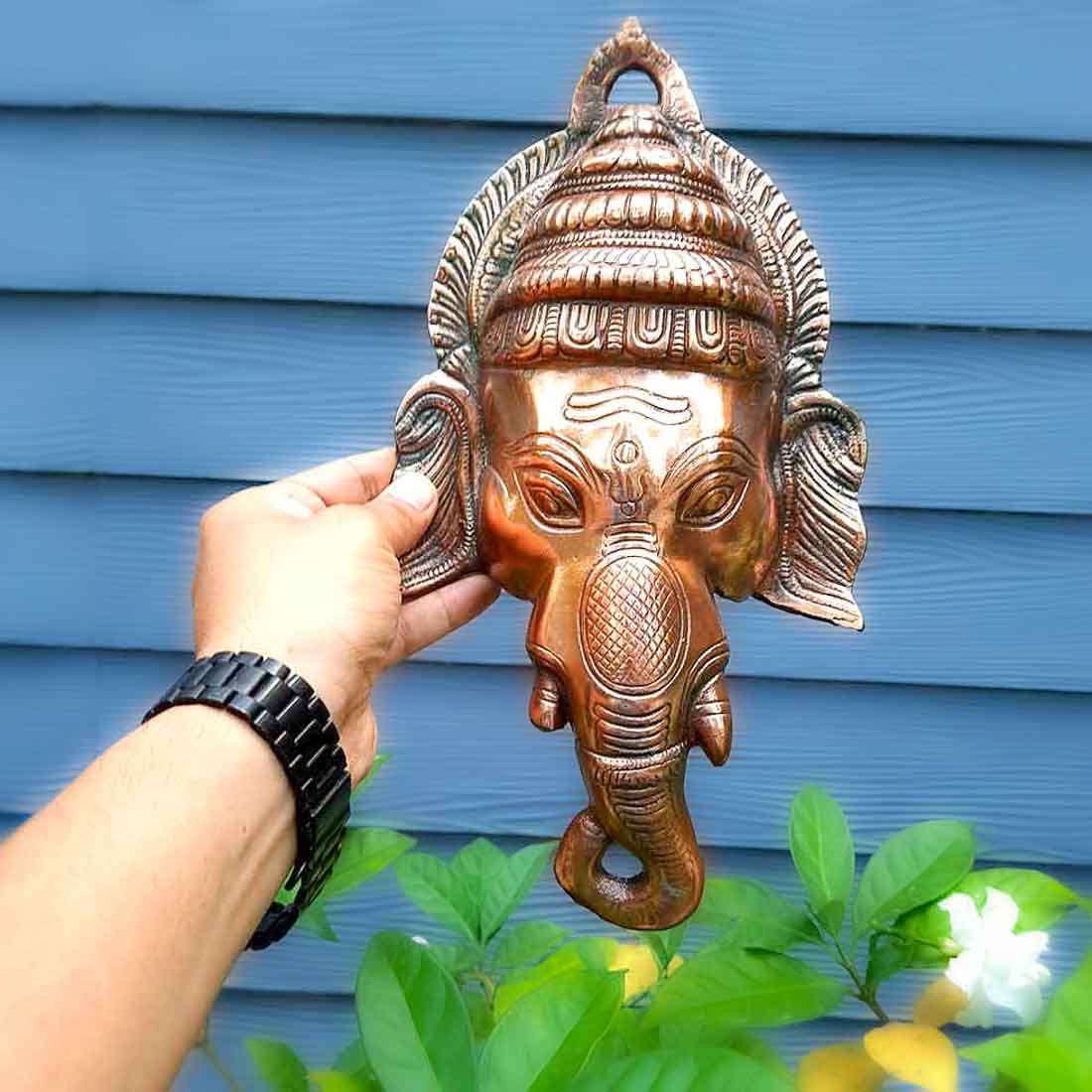 Ganesh Ji Wall Hanging | Ganesha Face Wall Decor -13 Inch - ApkaMart