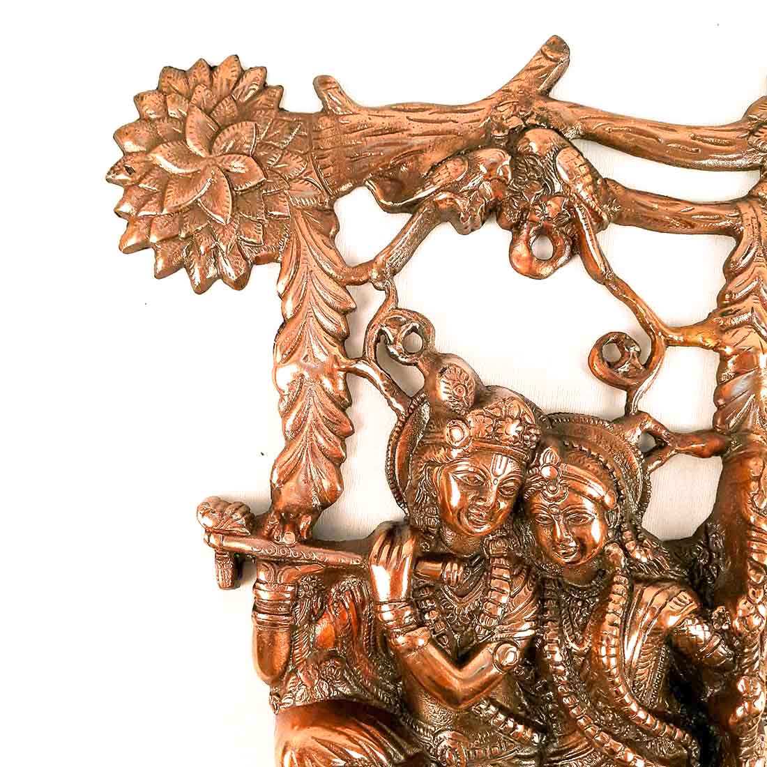 Radha Krishna Murti Wall Hanging | Shri Radhe Krishna Sitting On Jhula Wall Art Statue Idol - for Home, Living Room, Office, Puja , Entrance Decoration & Gifts -18 Inch