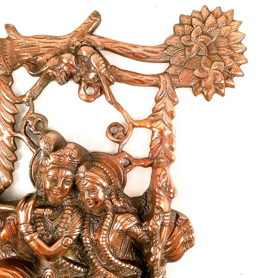 Radha Krishna Murti Wall Hanging | Shri Radhe Krishna Sitting On Jhula Wall Art Statue Idol - for Home, Living Room, Office, Puja , Entrance Decoration & Gifts -18 Inch