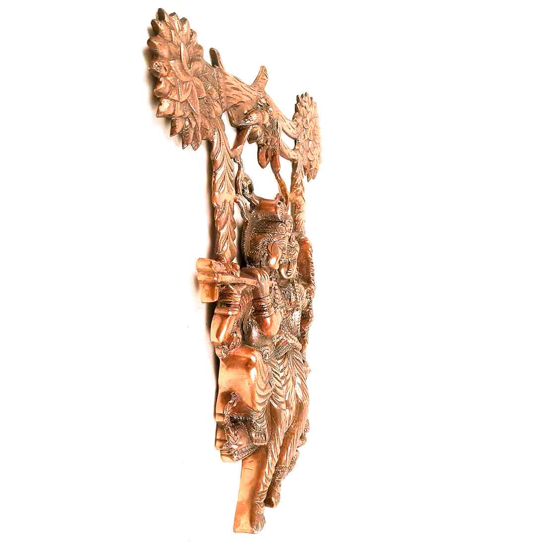 Radha Krishna Murti Wall Hanging | Shri Radhe Krishna Sitting On Jhula Wall Art Statue Idol - for Home, Living Room, Office, Puja , Entrance Decoration & Gifts -18 Inch