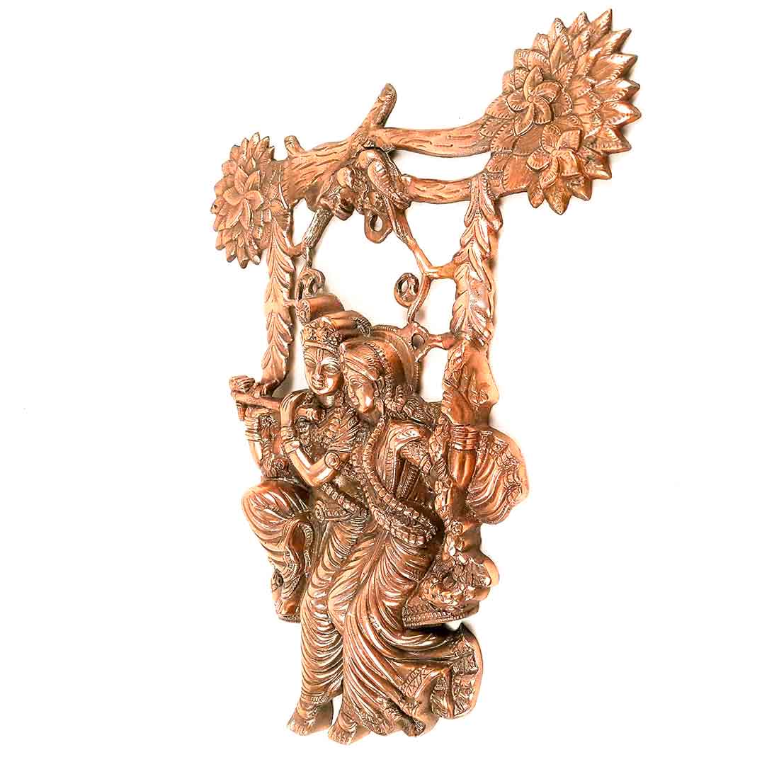 Radha Krishna Murti Wall Hanging | Shri Radhe Krishna Sitting On Jhula Wall Art Statue Idol - for Home, Living Room, Office, Puja , Entrance Decoration & Gifts -18 Inch